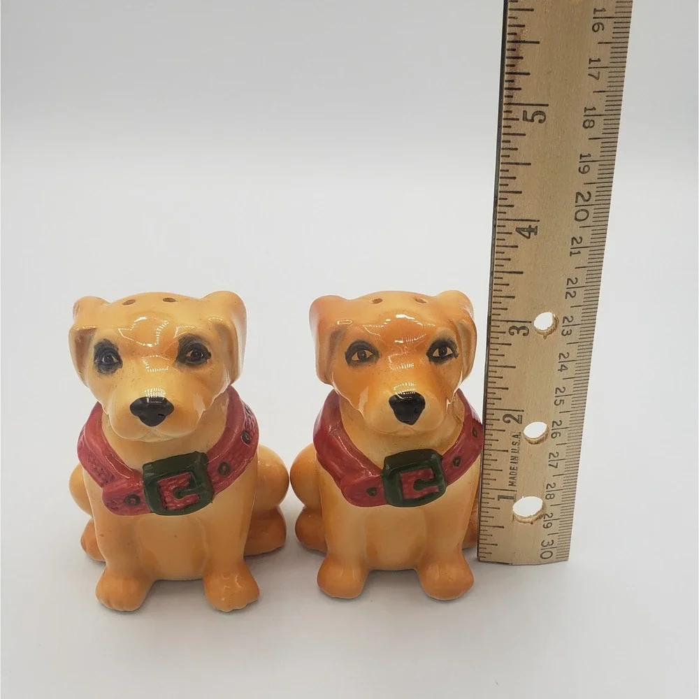 Holiday Time Golden Lab‎ Dog Salt And Pepper Shaker Set 3.5 Inches